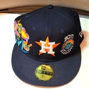 New Era 59Fifty Houston Astros 2017 World Series Peace Patch UV Hat 7-1/2